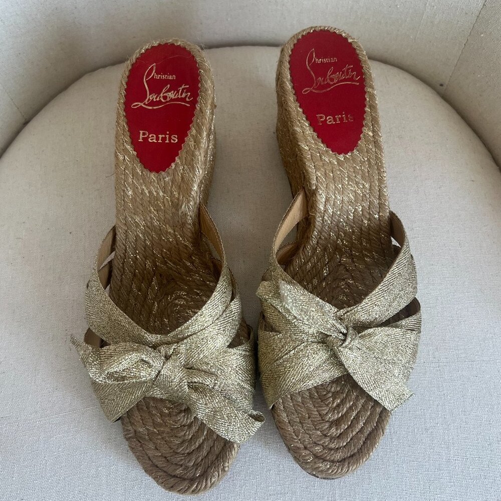 Christian Louboutin Espadrille Wedge Sandals 9-10